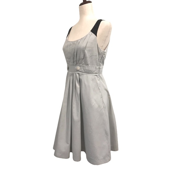 Floreat by Anthropologie Light Blue Dress Pockets Flower Buttons - Picture 2 of 12